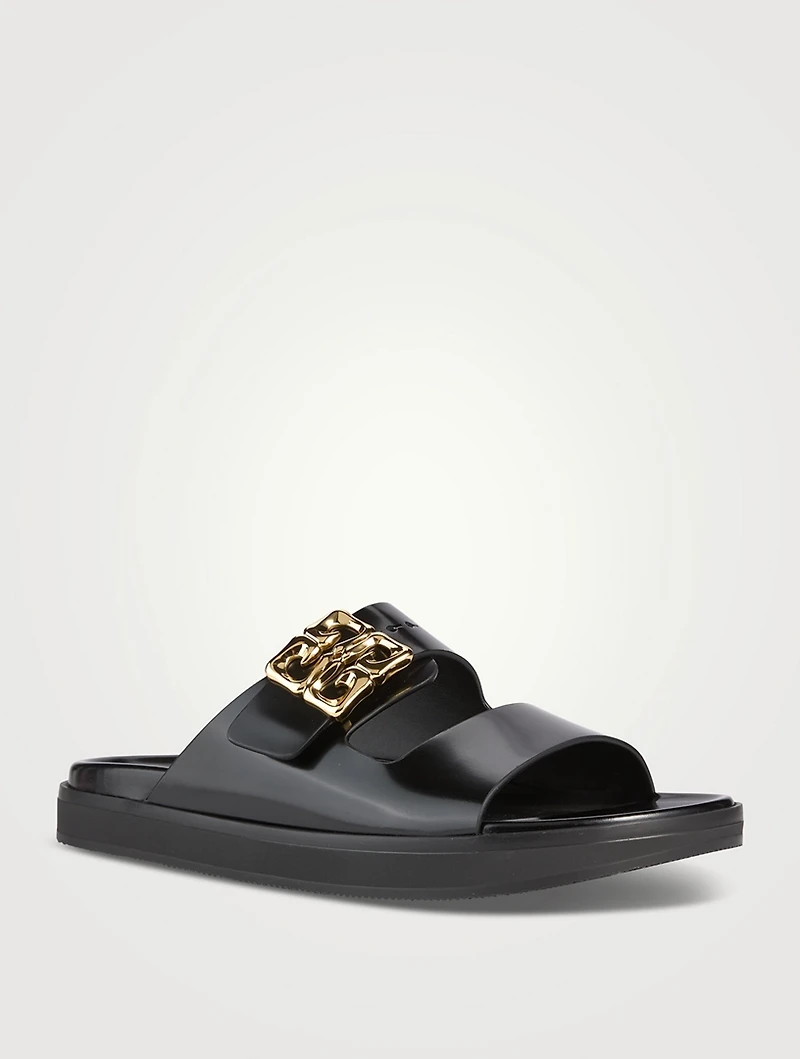 4G Liquid Leather Slide Sandals