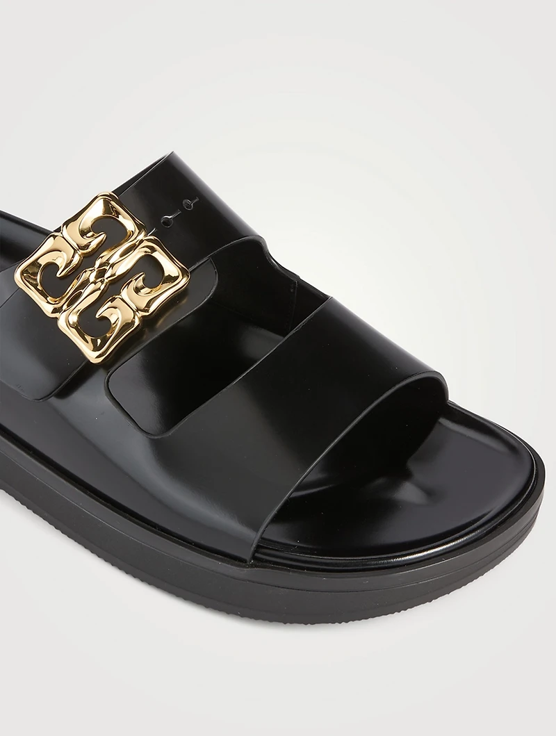 4G Liquid Leather Slide Sandals