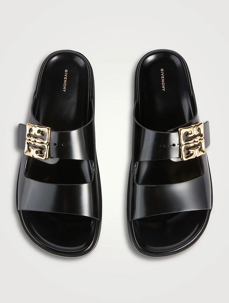 4G Liquid Leather Slide Sandals