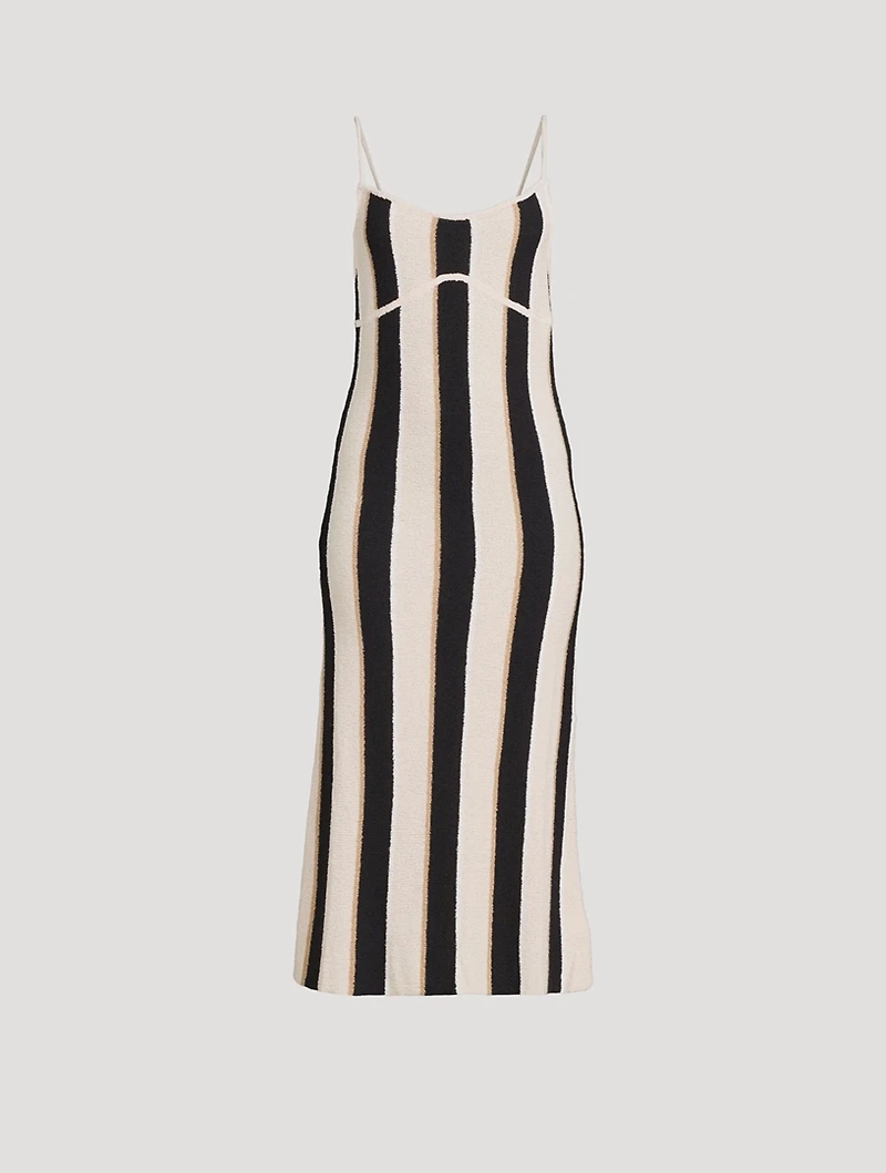 Stripe Jacquard Midi Dress