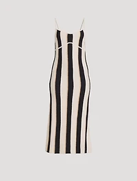 Stripe Jacquard Midi Dress