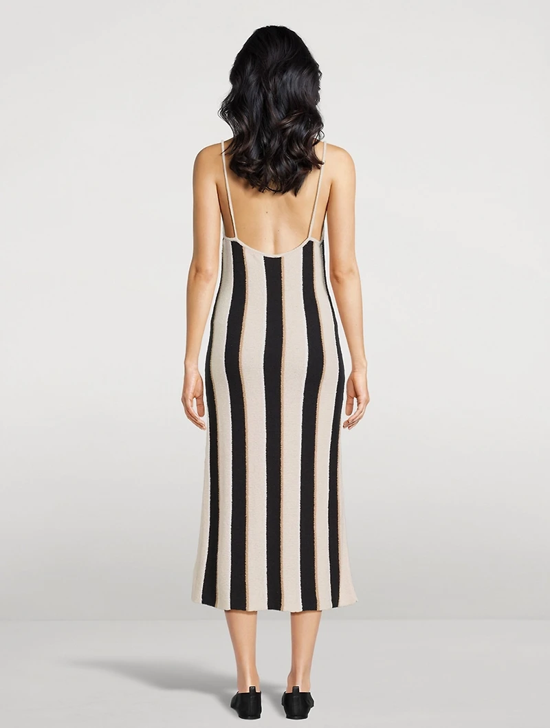 Stripe Jacquard Midi Dress