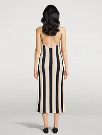 Stripe Jacquard Midi Dress