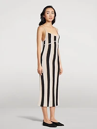Stripe Jacquard Midi Dress
