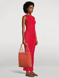Ruched Knit Midi Dress