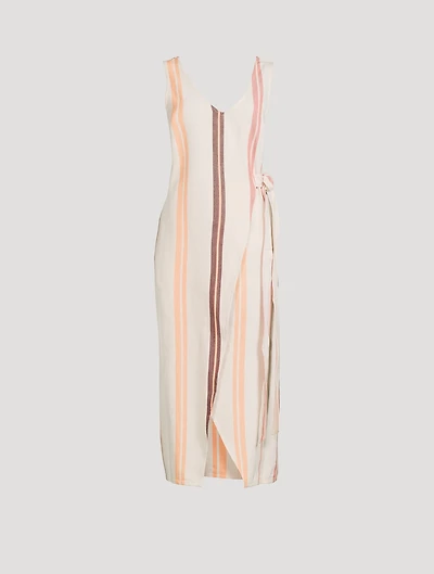 Lounger Side-Tie Dress Stripe Print