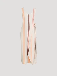 Lounger Side-Tie Dress Stripe Print