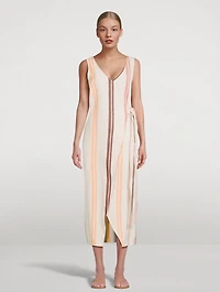 Lounger Side-Tie Dress Stripe Print