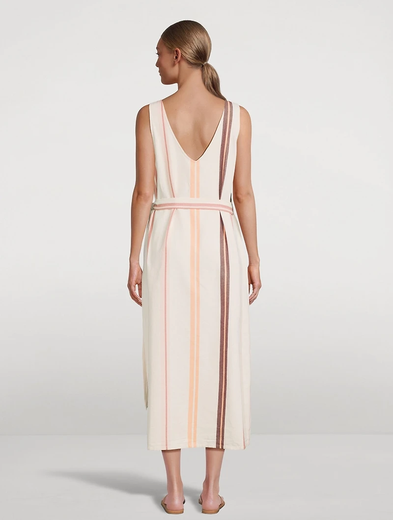 Lounger Side-Tie Dress Stripe Print