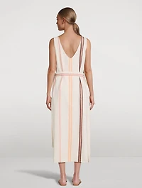 Lounger Side-Tie Dress Stripe Print