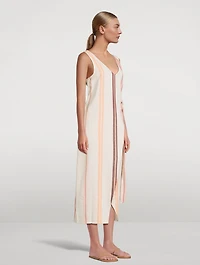 Lounger Side-Tie Dress Stripe Print