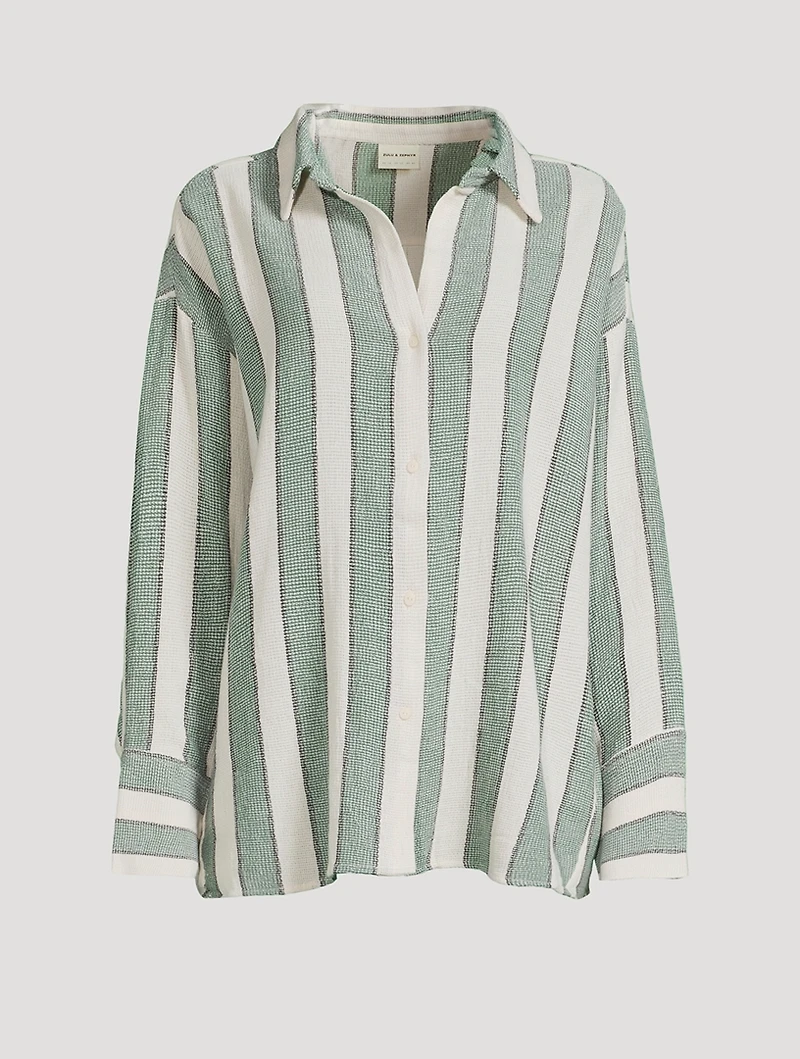 Eucalyptus Organic Cotton Shirt Stripe Print