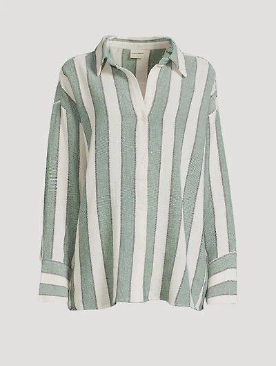 Eucalyptus Organic Cotton Shirt Stripe Print