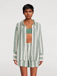 Eucalyptus Organic Cotton Shirt Stripe Print