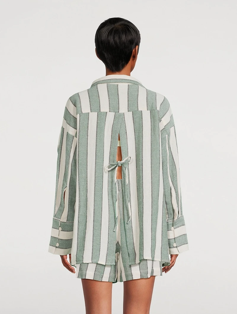 Eucalyptus Organic Cotton Shirt Stripe Print
