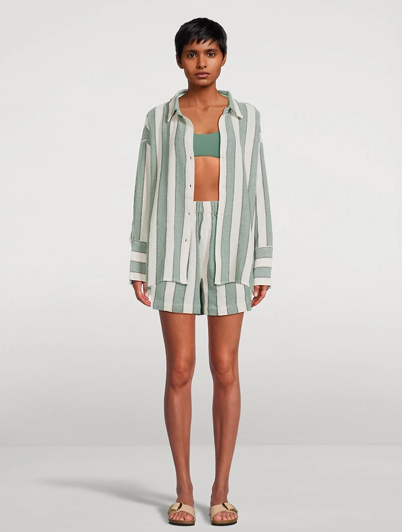 Eucalyptus Organic Cotton Shirt Stripe Print