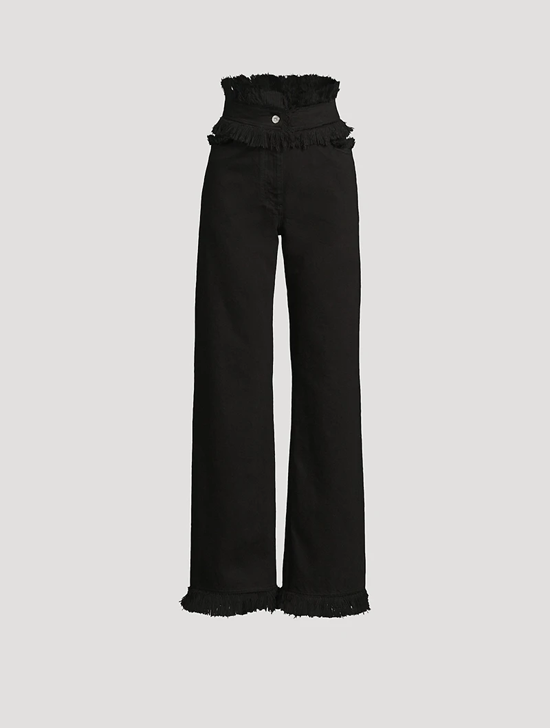 Frayed Wide-Leg Jeans