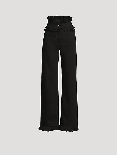 Frayed Wide-Leg Jeans