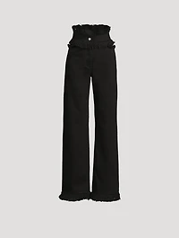 Frayed Wide-Leg Jeans