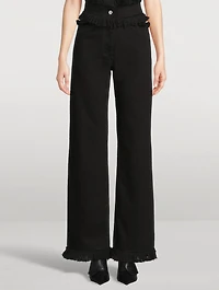 Frayed Wide-Leg Jeans