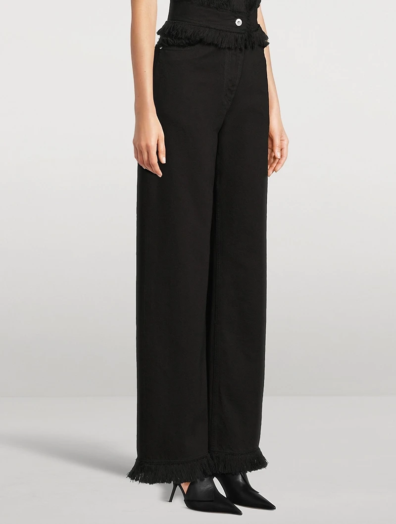 Frayed Wide-Leg Jeans