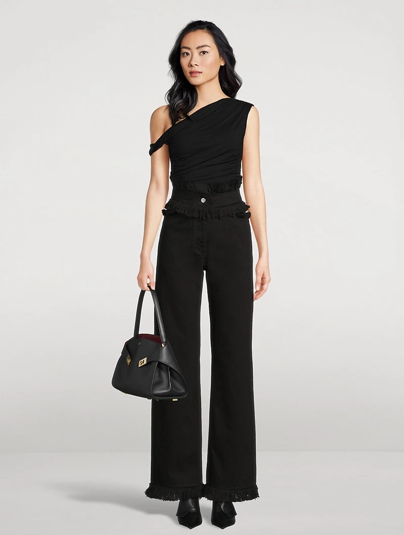 Frayed Wide-Leg Jeans