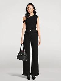 Frayed Wide-Leg Jeans