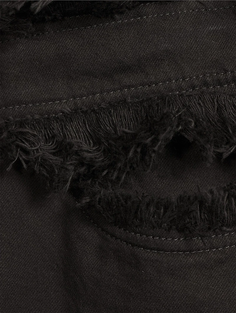 Frayed Wide-Leg Jeans