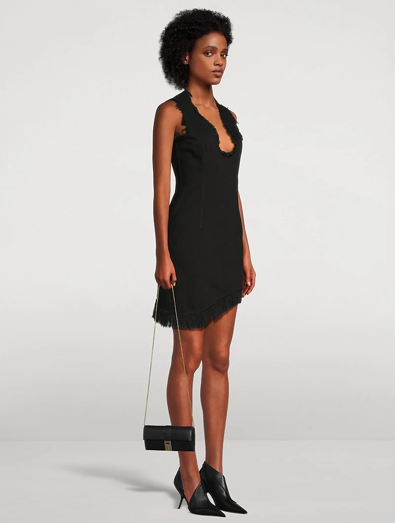Frayed Denim Mini Dress