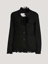 Frayed Denim Blazer