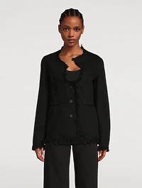 Frayed Denim Blazer