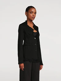 Frayed Denim Blazer