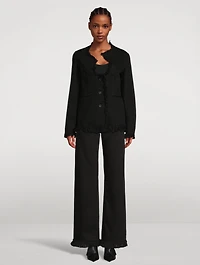 Frayed Denim Blazer