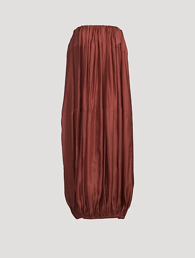Gathered Strapless Midi Dress