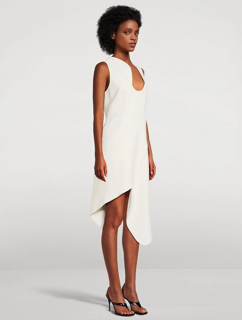 Asymmetric Knit Midi Dress