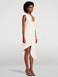 Asymmetric Knit Midi Dress