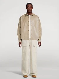 Leather Boxy-Fit Overshirt