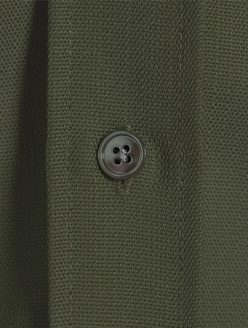 Wool Long-Sleeve Shirt With Back Slit
