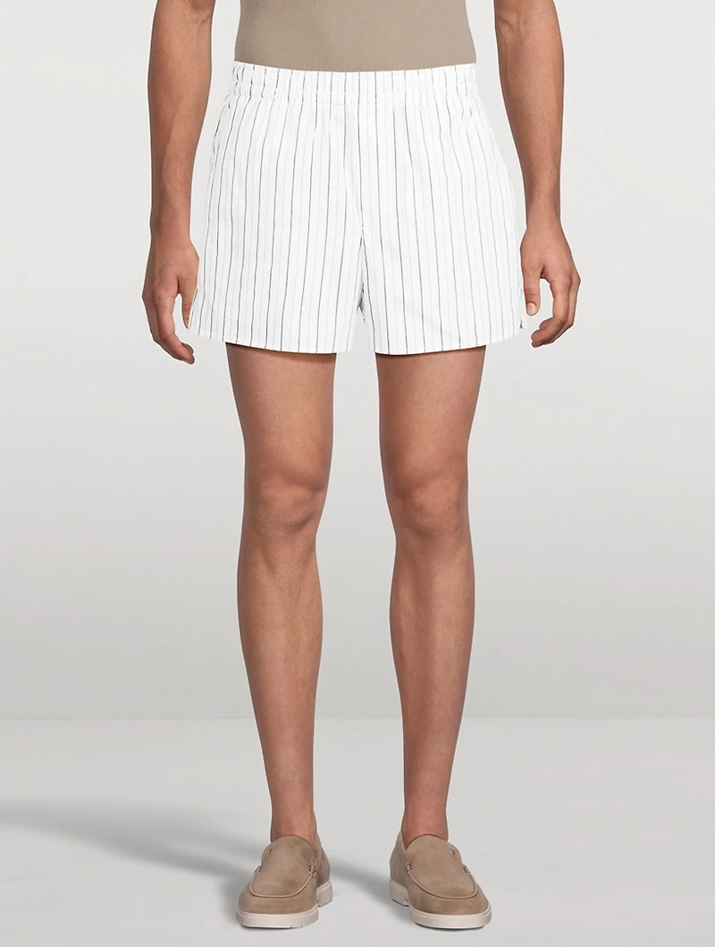 Double-Stripe Poplin Shorts