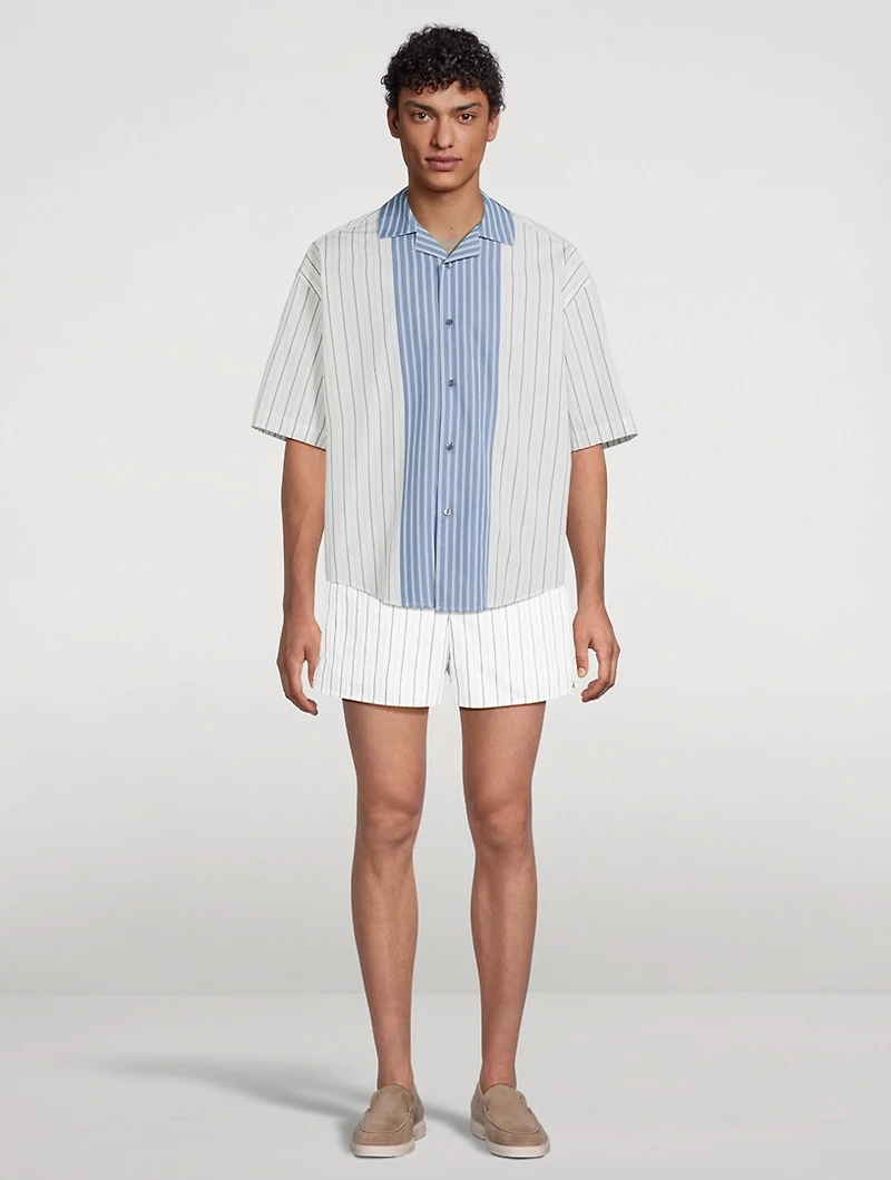 Double-Stripe Poplin Shorts