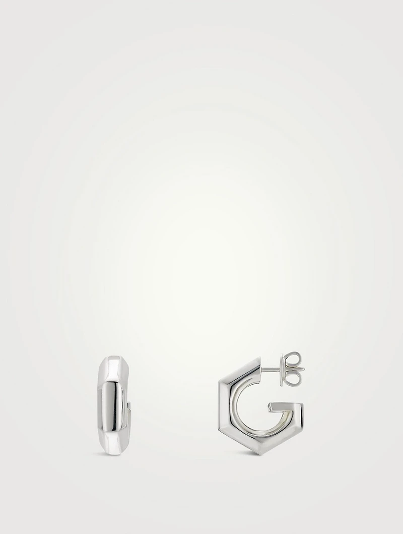 G Cube Silver Earrings