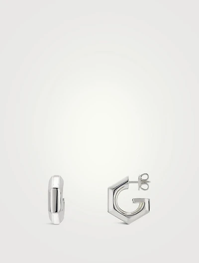 G Cube Silver Earrings