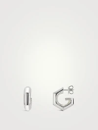 G Cube Silver Earrings