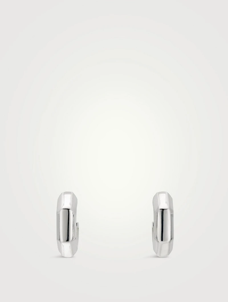 G Cube Silver Earrings