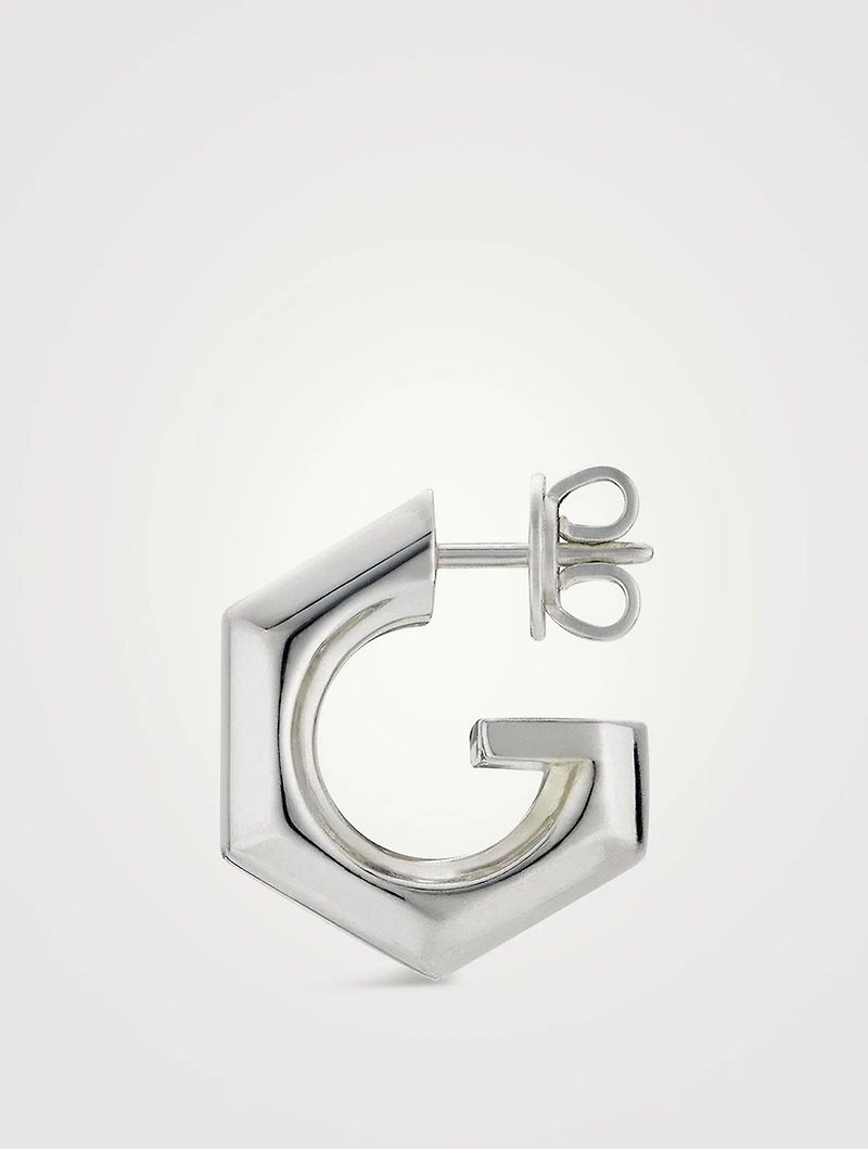 G Cube Silver Earrings