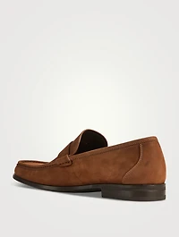 Gancini Ornament Suede Loafers
