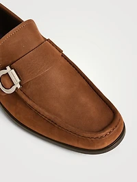 Gancini Ornament Suede Loafers