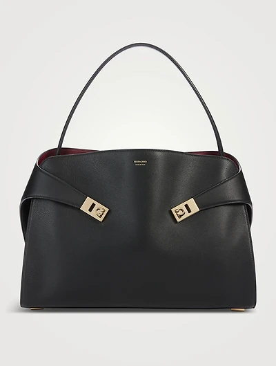 Large Hug Bicolour Leather Satchel
