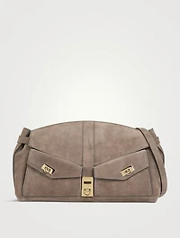 Large Hug Suede Shoulder Bag