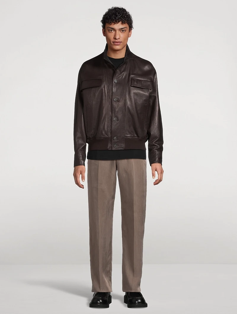 Grain Leather Blouson